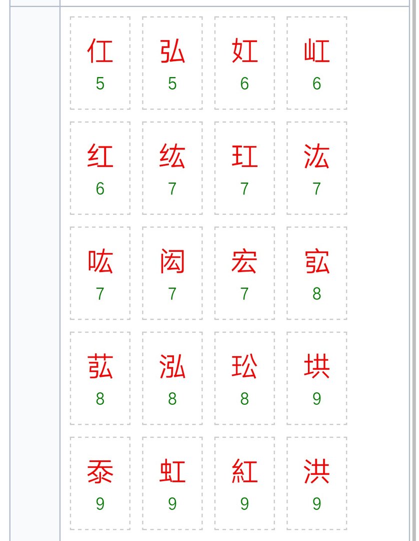 “hong”的拼音有什么字？