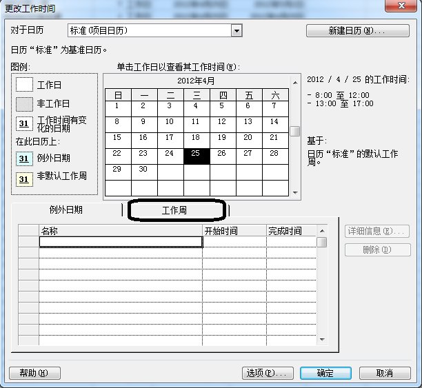 PROJECT2007工期里的工作日怎么设置成双休日也算工作日的