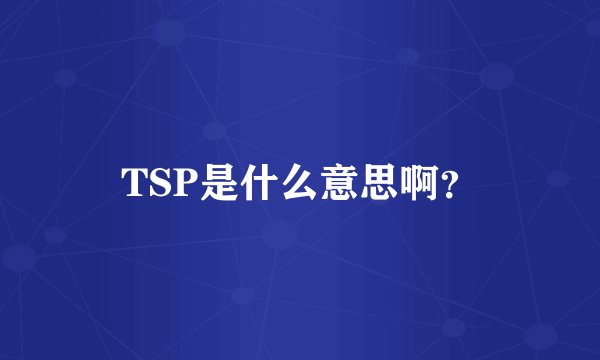 TSP是什么意思啊？