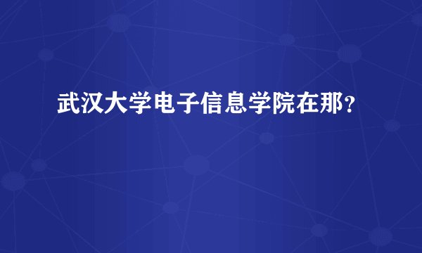 武汉大学电子信息学院在那？