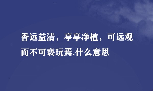香远益清，亭亭净植，可远观而不可亵玩焉.什么意思