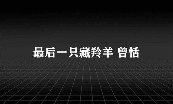 最后一只藏羚羊 曾恬