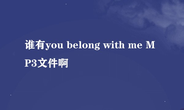 谁有you belong with me MP3文件啊