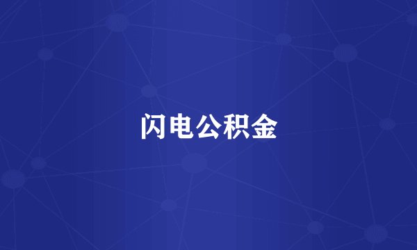 闪电公积金