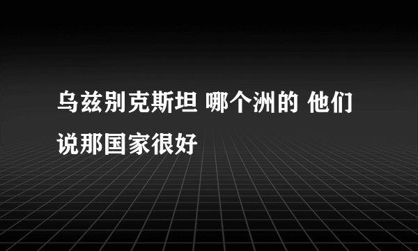 乌兹别克斯坦 哪个洲的 他们说那国家很好
