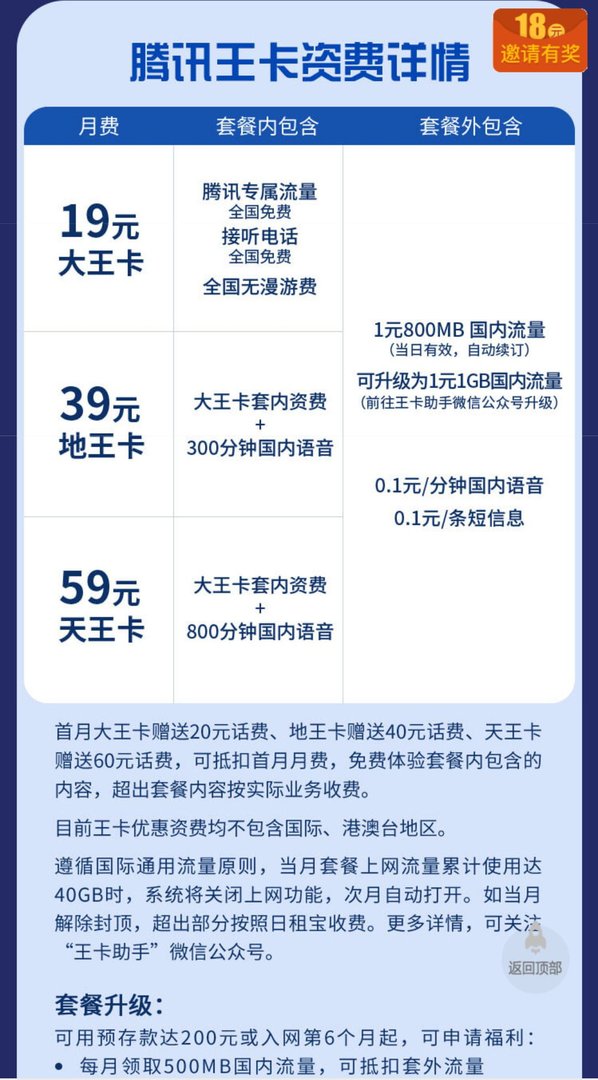 联通大王卡资费介绍