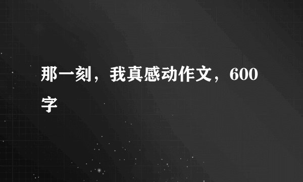 那一刻，我真感动作文，600字