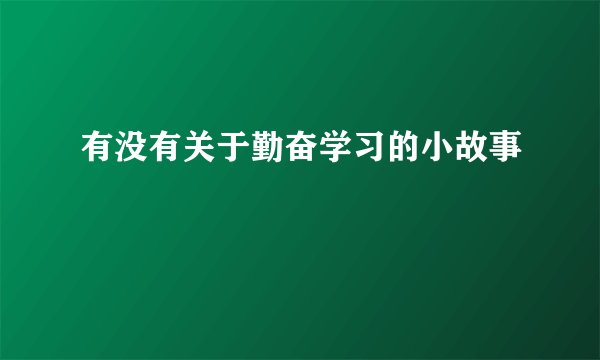 有没有关于勤奋学习的小故事
