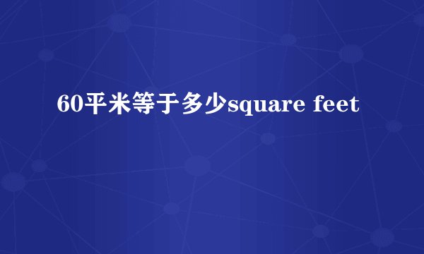 60平米等于多少square feet