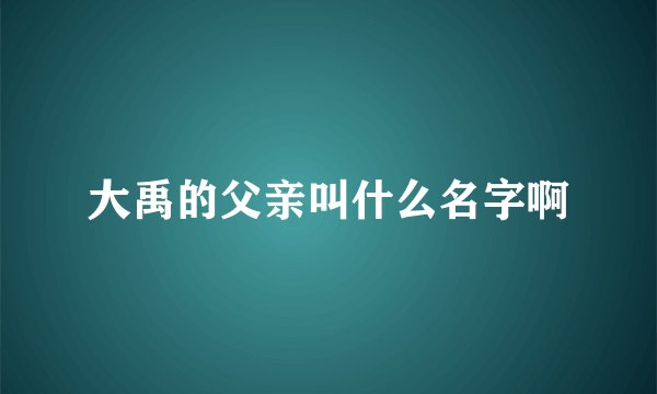 大禹的父亲叫什么名字啊