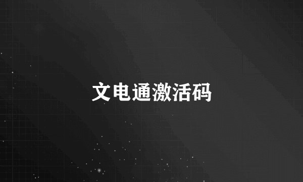 文电通激活码