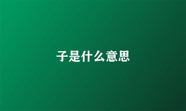 子是什么意思
