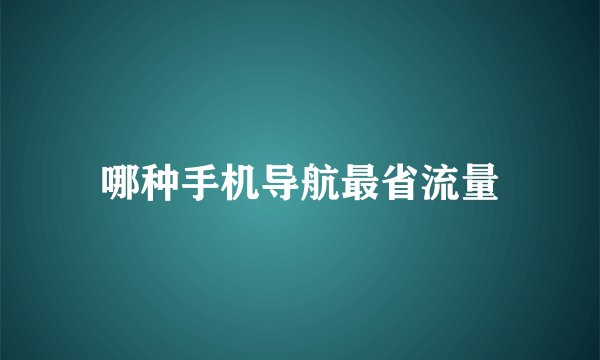 哪种手机导航最省流量