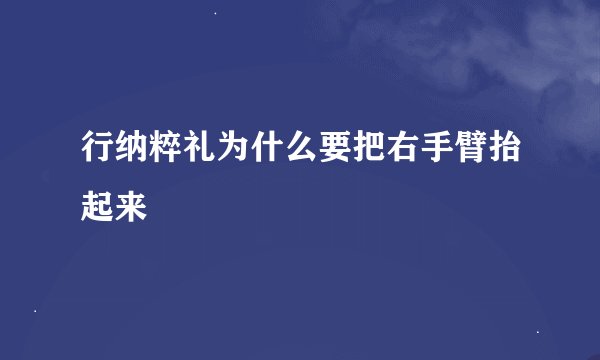 行纳粹礼为什么要把右手臂抬起来