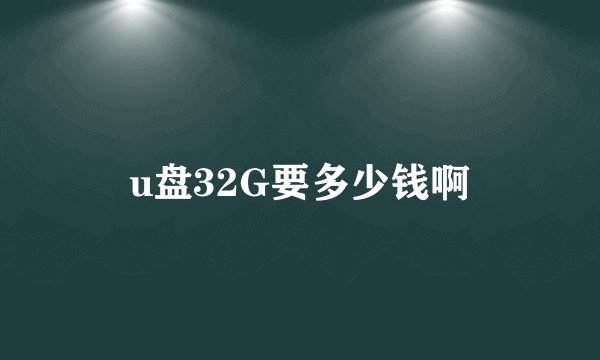 u盘32G要多少钱啊