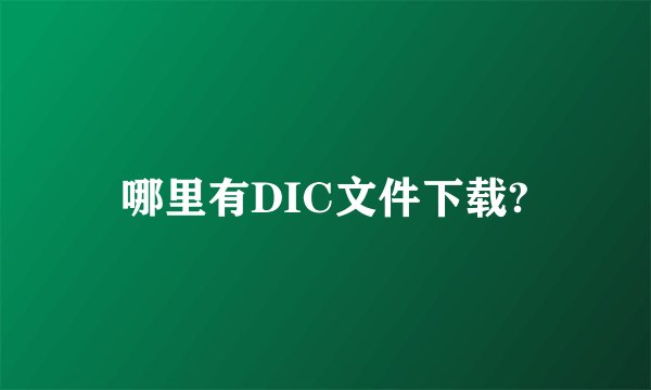 哪里有DIC文件下载?
