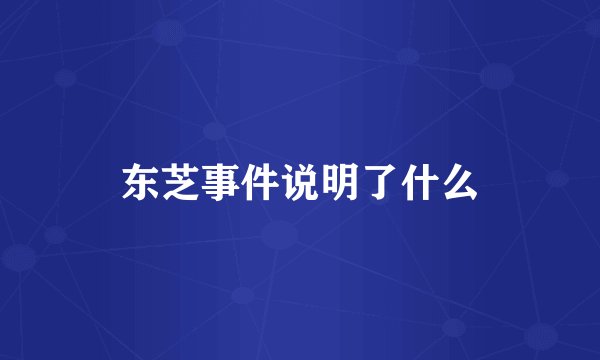 东芝事件说明了什么