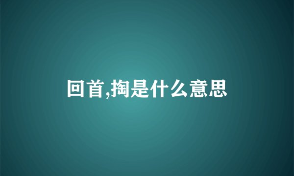 回首,掏是什么意思