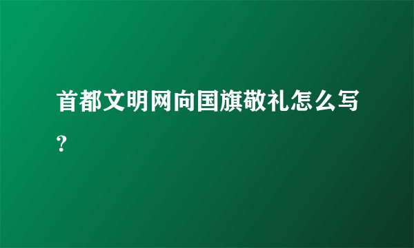 首都文明网向国旗敬礼怎么写？