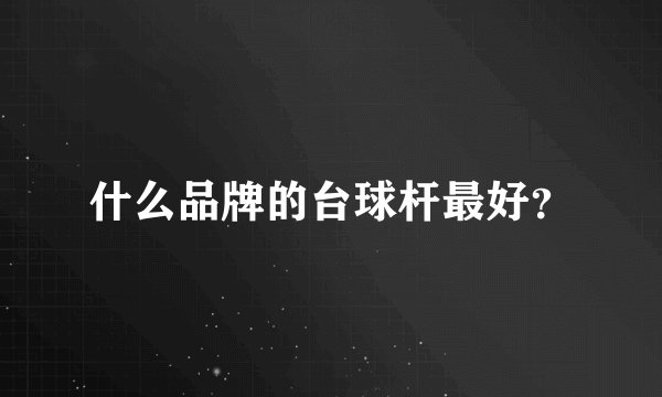 什么品牌的台球杆最好？