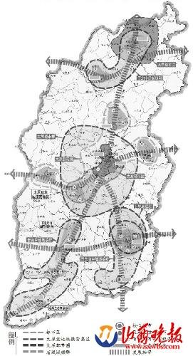太原城市圈的一核一圈三群