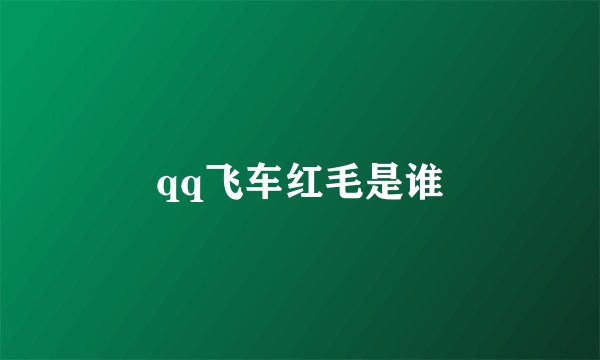 qq飞车红毛是谁