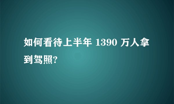 如何看待上半年 1390 万人拿到驾照?