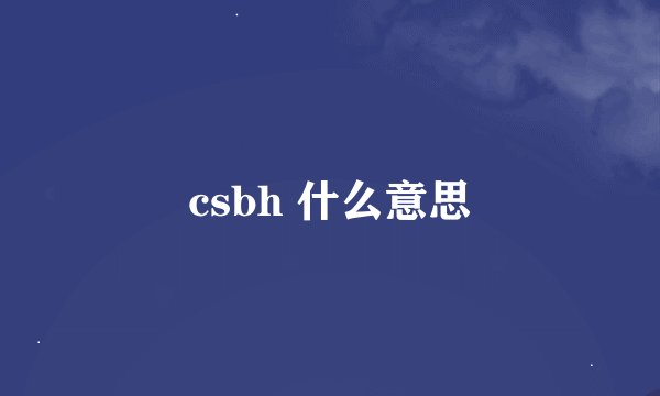 csbh 什么意思