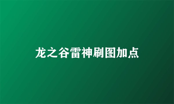 龙之谷雷神刷图加点