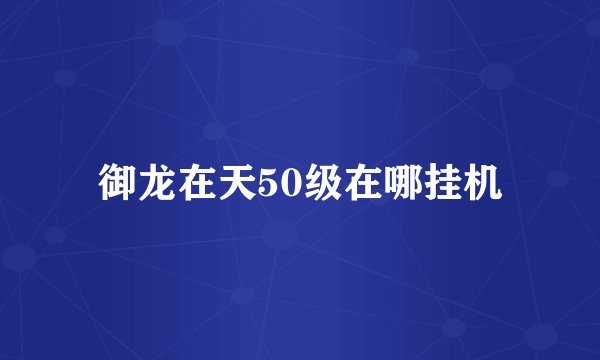 御龙在天50级在哪挂机