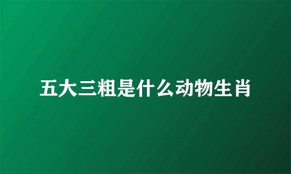 五大三粗是什么动物生肖