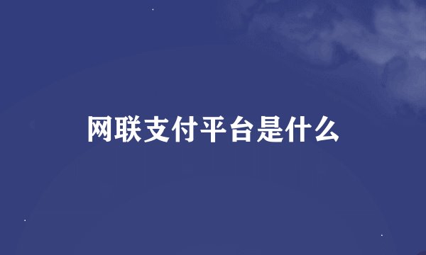 网联支付平台是什么