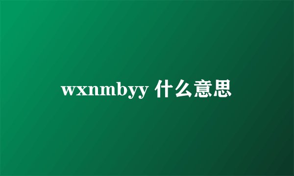 wxnmbyy 什么意思