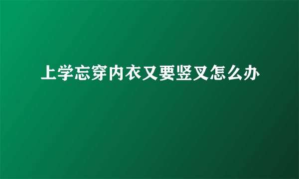 上学忘穿内衣又要竖叉怎么办