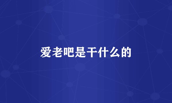 爱老吧是干什么的