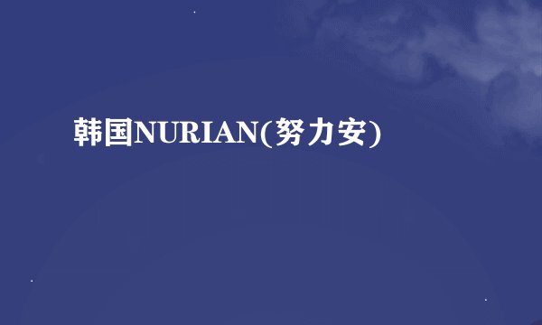 韩国NURIAN(努力安)