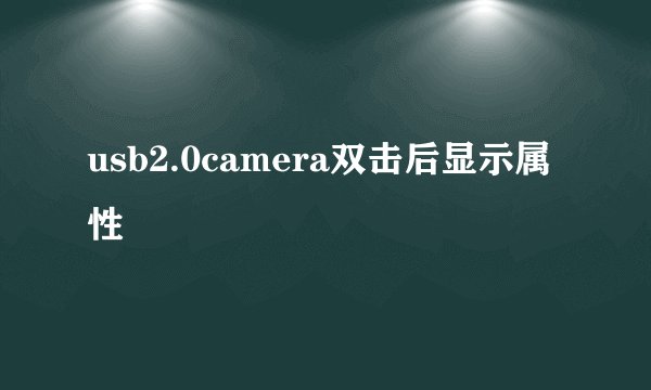 usb2.0camera双击后显示属性