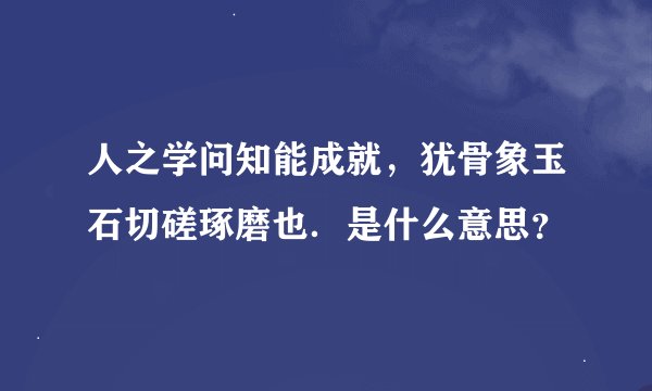 人之学问知能成就，犹骨象玉石切磋琢磨也．是什么意思？