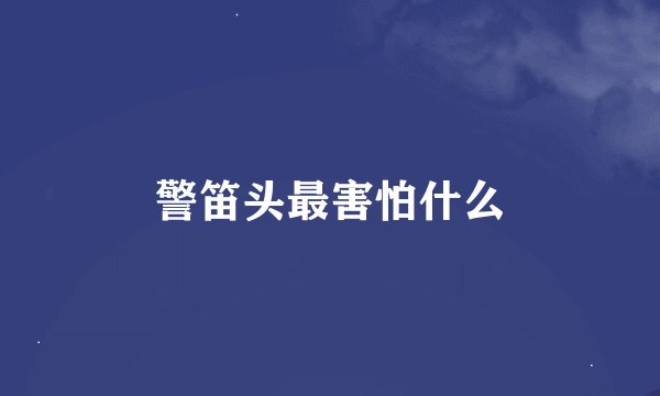 警笛头最害怕什么