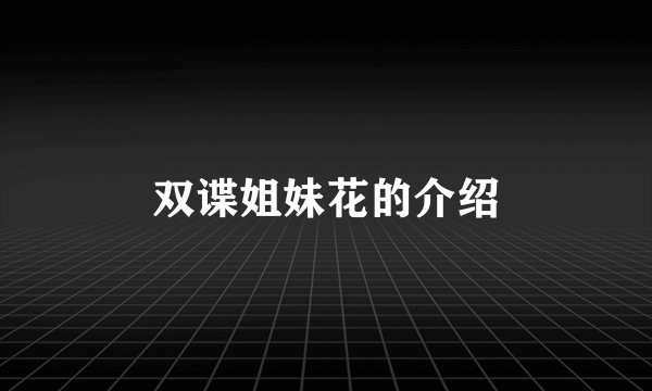 双谍姐妹花的介绍