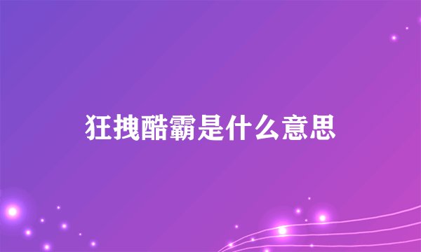 狂拽酷霸是什么意思