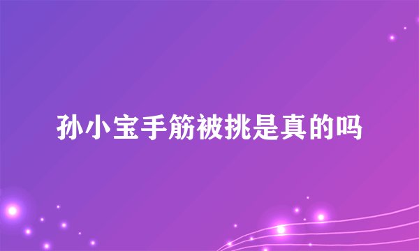 孙小宝手筋被挑是真的吗