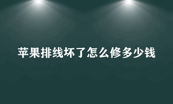 苹果排线坏了怎么修多少钱