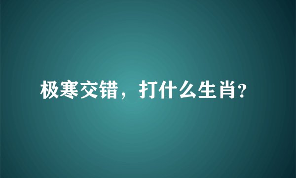 极寒交错，打什么生肖？
