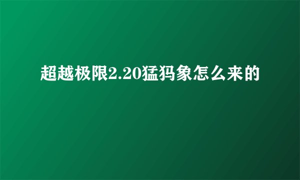 超越极限2.20猛犸象怎么来的