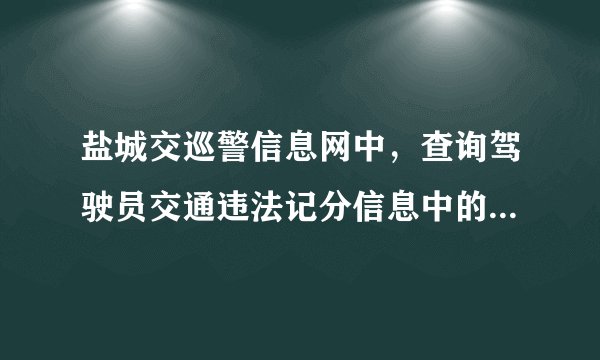 盐城交巡警信息网中，查询驾驶员交通违法记分信息中的“本周期当前积分”是什么意思