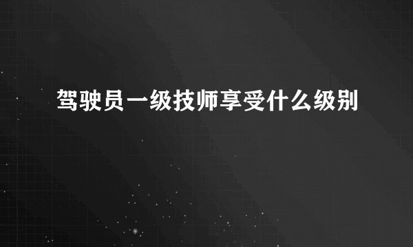 驾驶员一级技师享受什么级别