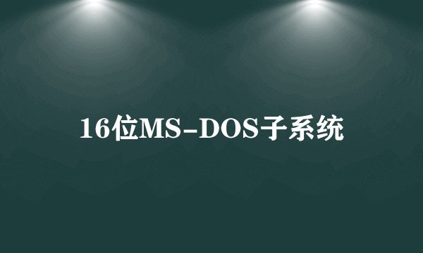 16位MS-DOS子系统