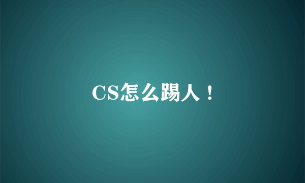 CS怎么踢人 !