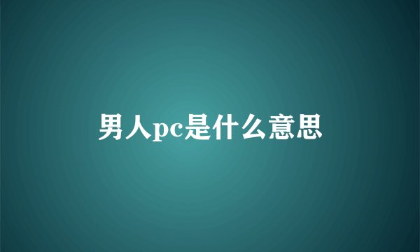 男人pc是什么意思